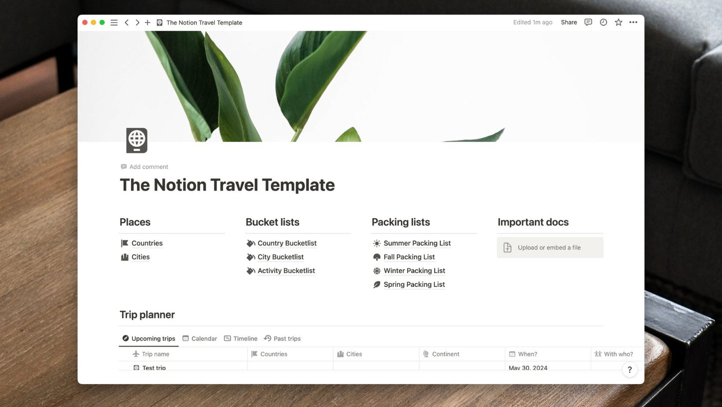 The Notion Travel Template