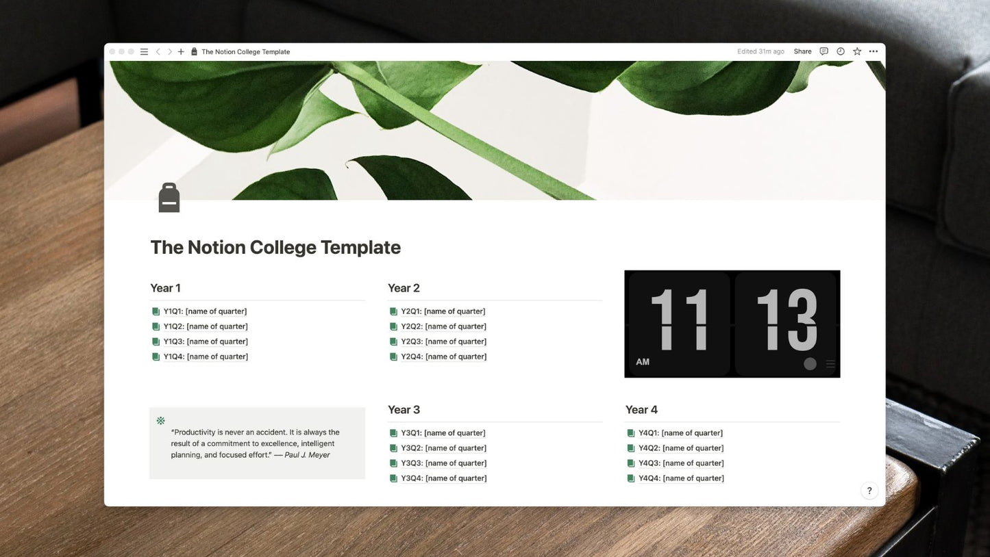 The Notion College Template